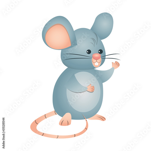 cute little mouse isolated icon