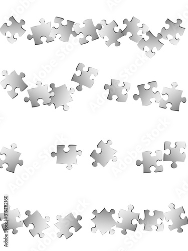 Game teaser jigsaw puzzle metallic silver parts 