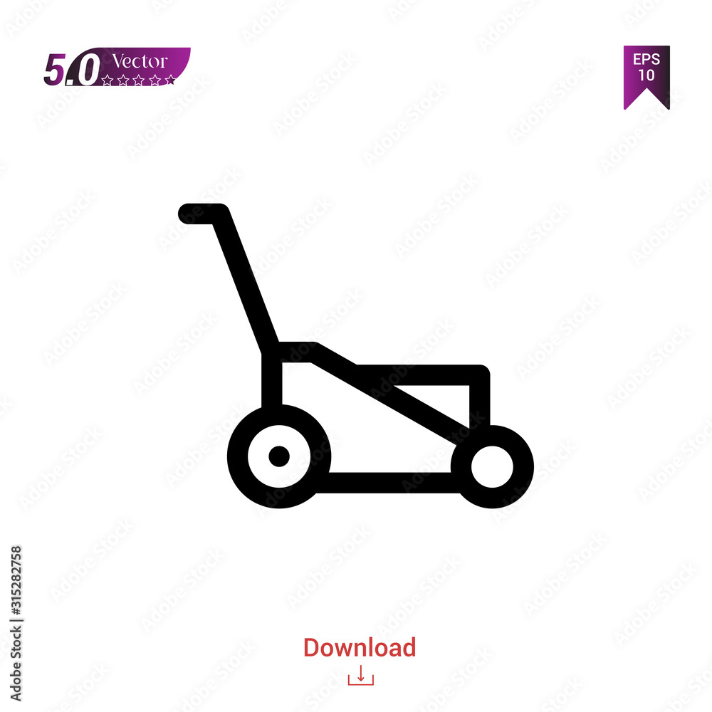 Outline lawn-mower icon. lawn-mower icon vector isolated on white background. Graphic design, material-design, spring icons, mobile application, logo, user interface. EPS 10 format vector Outline lawn-mower icon. lawn-mower icon vector isolated on white background. Graphic design, material-design, spring icons, mobile application, logo, user interface. EPS 10 format vector