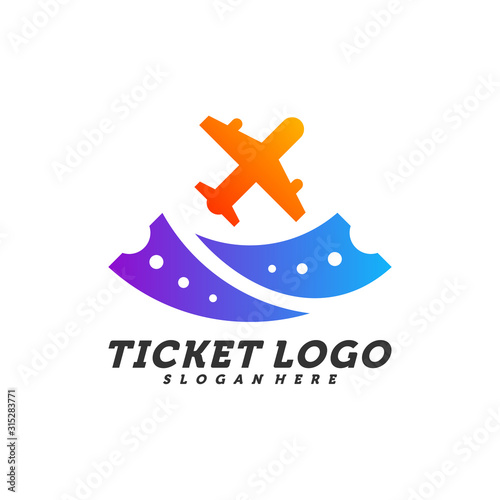 Airplane Ticket logo design concept vector, Travel Ticket logo Template, Creative design, Icon symbol