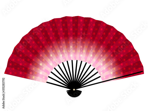 扇子　春　麻の葉　アイコン