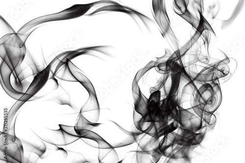 black smoke with white background