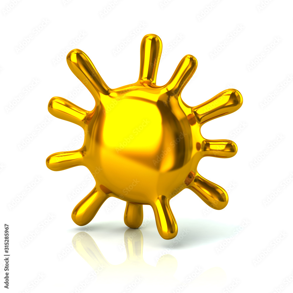 Golden microbe bacteria icon 3d illustration Golden microbe bacteria icon 3d illustration