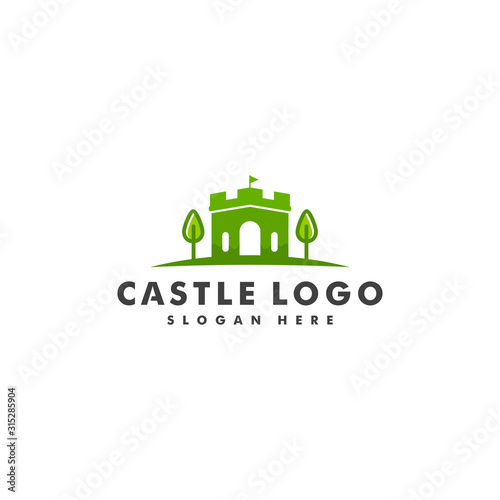 Castle logo concept, castle tower vector illustration