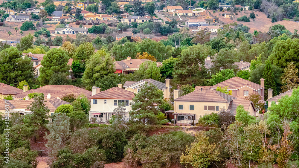 Panorama View of a housing estate in Southern California