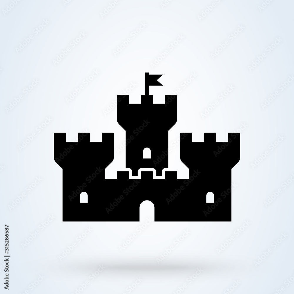 Castle Tower Simple vector modern icon design illustration. Castle Tower Simple vector modern icon design illustration.