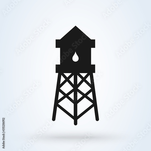 Water Tower Simple vector modern icon design illustration.