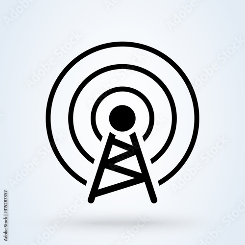 Communication tower signal, Simple modern icon design illustration.