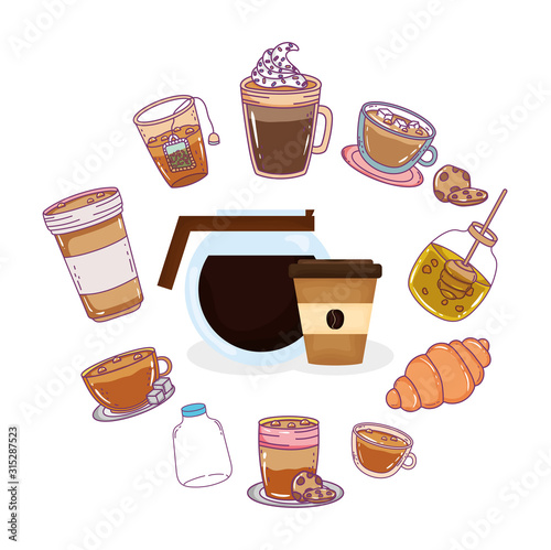 maker takeaway cup milk bread cookies honey latte frappe fresh beverage coffee time