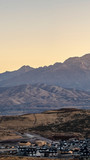 Vertical Scenic sunrise over the Utah valley and Mountains