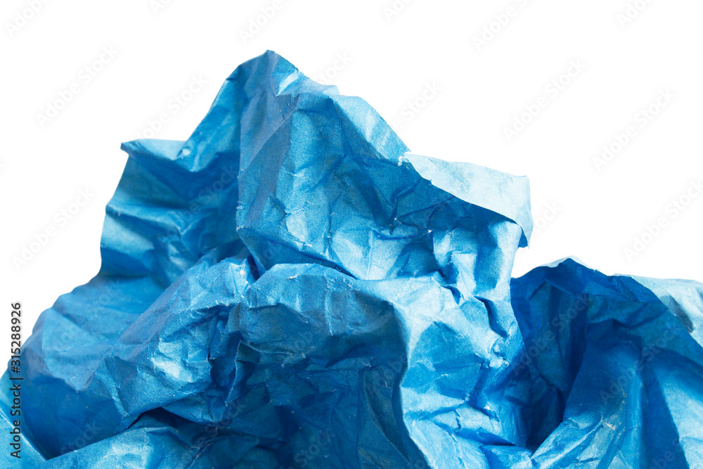 Blue crumpled paper