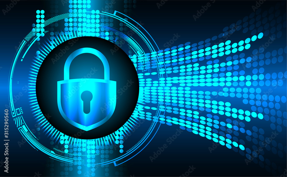Closed Padlock on digital background, cyber security Closed Padlock on digital background, cyber security