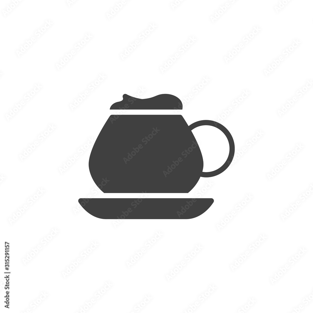 Coffee mug with foam vector icon. filled flat sign for mobile concept and web design. Frappe drink cup glyph icon. Symbol, logo illustration. Vector graphics Coffee mug with foam vector icon. filled flat sign for mobile concept and web design. Frappe drink cup glyph icon. Symbol, logo illustration. Vector graphics