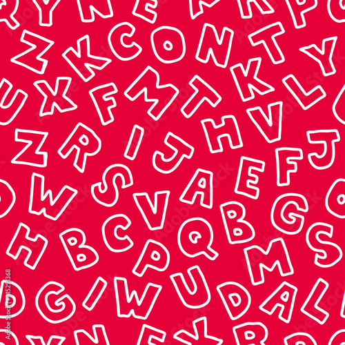 Alphabet illustration background. Seamless pattern. Vector. アルファベットのパターン