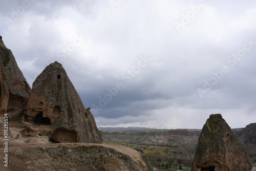 Beautiful unique landscape of fairy chimney and stone mountain in Goreme