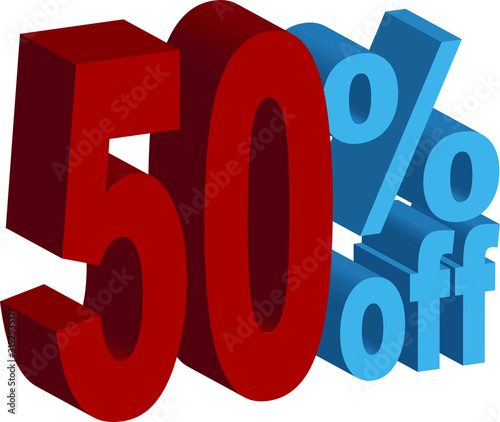 50 percent OFF 3D text