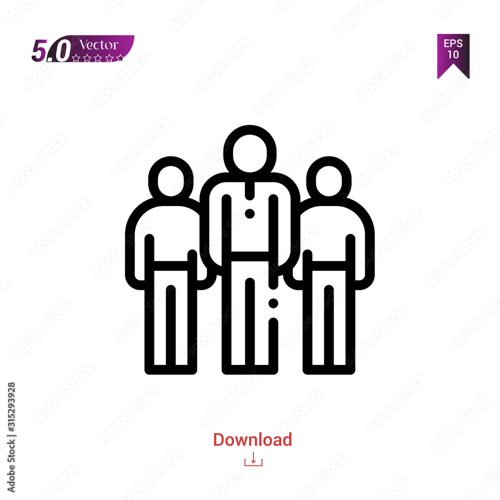 Outline workers icon. workers icon vector isolated on white background. Graphic design, material-design, strategy-and-management icons mobile application, logo, user interface. EPS 10 format vector