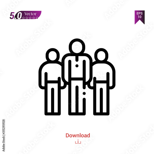 Outline workers icon. workers icon vector isolated on white background. Graphic design, material-design, strategy-and-management icons mobile application, logo, user interface. EPS 10 format vector