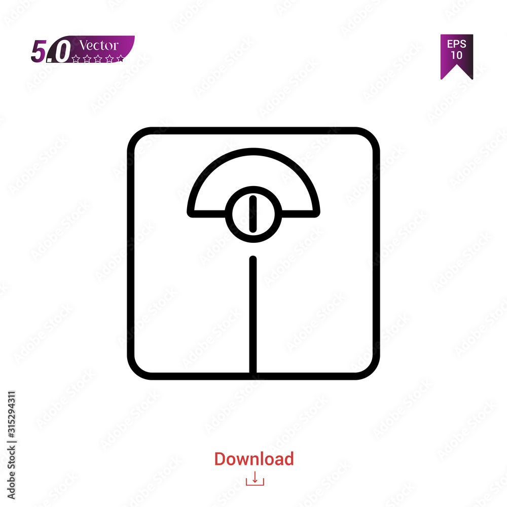 Outline weight-scale icon vector isolated on white background. Graphic design, material-design, healthcare icons, mobile application, logo, user interface. EPS 10 format vector Outline weight-scale icon vector isolated on white background. Graphic design, material-design, healthcare icons, mobile application, logo, user interface. EPS 10 format vector