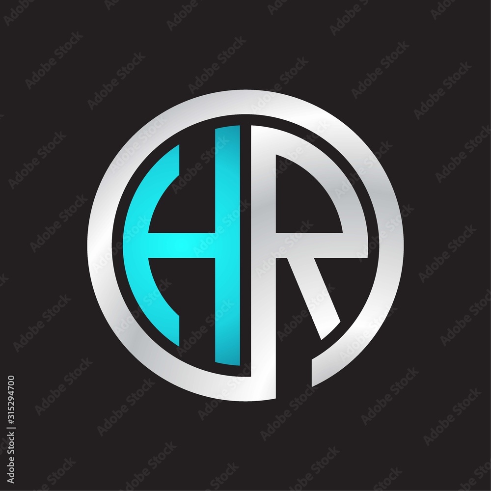 HR Initial logo linked circle monogram HR Initial logo linked circle monogram