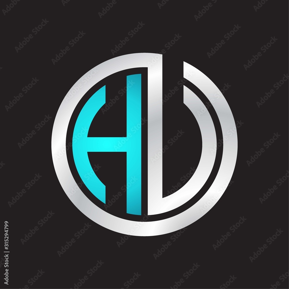 HU Initial logo linked circle monogram HU Initial logo linked circle monogram