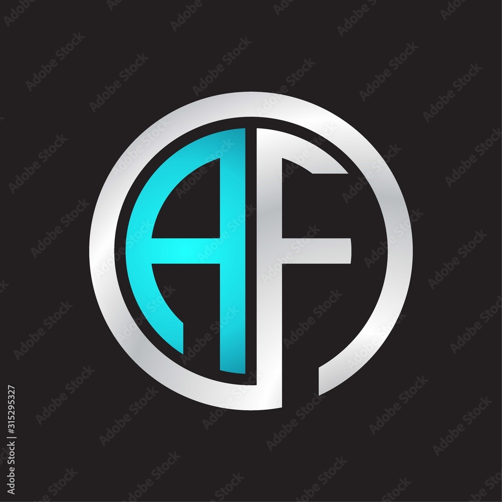 AF Initial logo linked circle monogram AF Initial logo linked circle monogram
