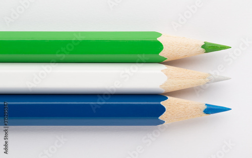 State flags made of colorful wooden pencils Siera Leone photo