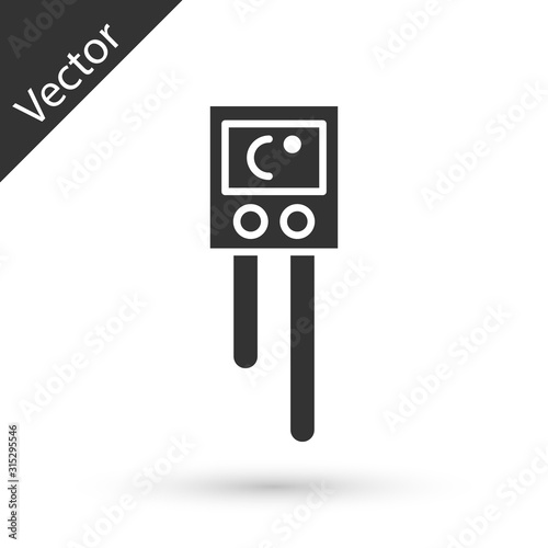 Grey Temperature and humidity sensor icon isolated on white background. Vector Illustration