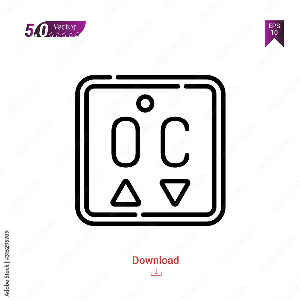 Outline thermostat icon. thermostat icon vector isolated on white background. Graphic design, material-design,smart-home icons mobile application, logo, user interface. EPS 10 format vector Outline thermostat icon. thermostat icon vector isolated on white background. Graphic design, material-design,smart-home icons mobile application, logo, user interface. EPS 10 format vector