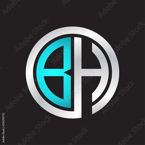 BH Initial logo linked circle monogram