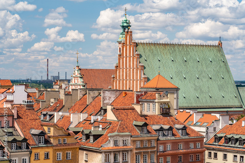Panoramic view of old town, Warsaw, Poland