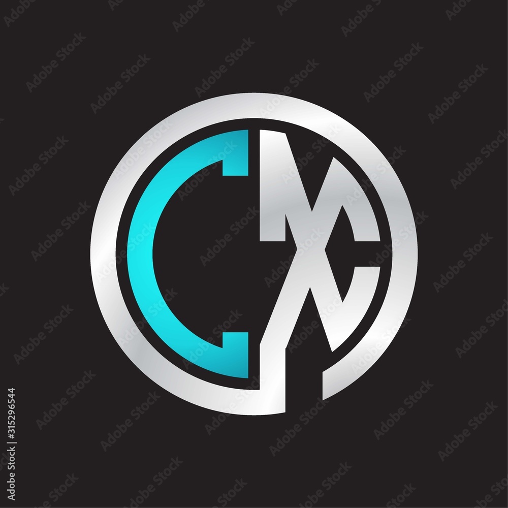 CX Initial logo linked circle monogram CX Initial logo linked circle monogram