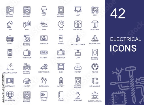 electrical icons set