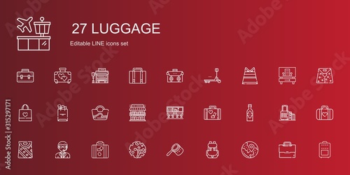 luggage icons set