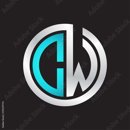 DW Initial logo linked circle monogram