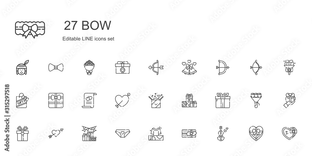 bow icons set bow icons set