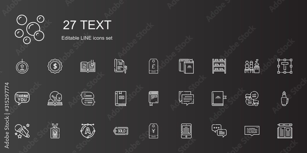 text icons set text icons set