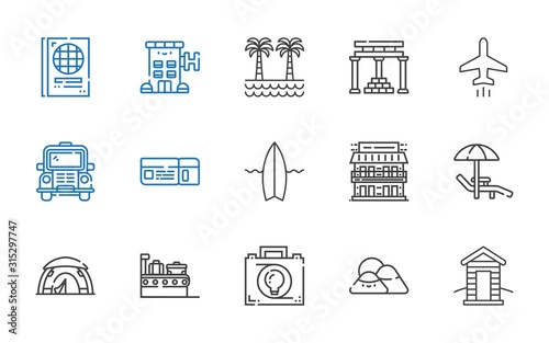 tourism icons set