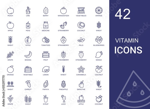 vitamin icons set