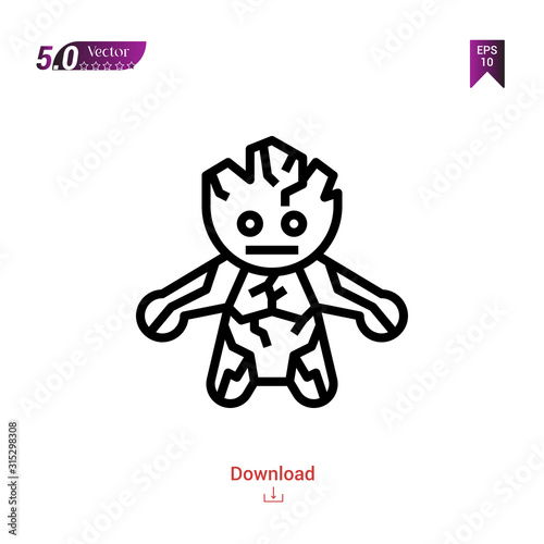 Outline superhero icon vector isolated on white background. Graphic design, material-design, superhero avatar icons, mobile application, logo, user interface. EPS 10 format vector