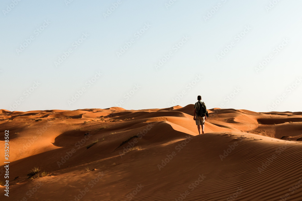 Exploring the Wahiba Sands desert, Oman