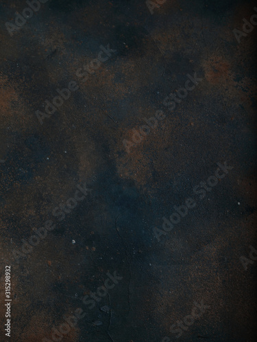 Rust old heavily worn black concrete texture or background. With place for text and image