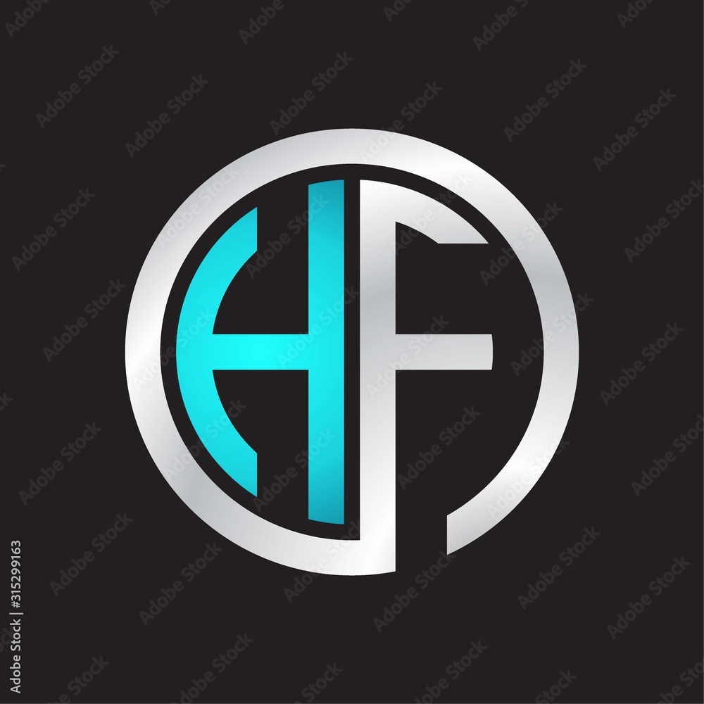 HF Initial logo linked circle monogram HF Initial logo linked circle monogram