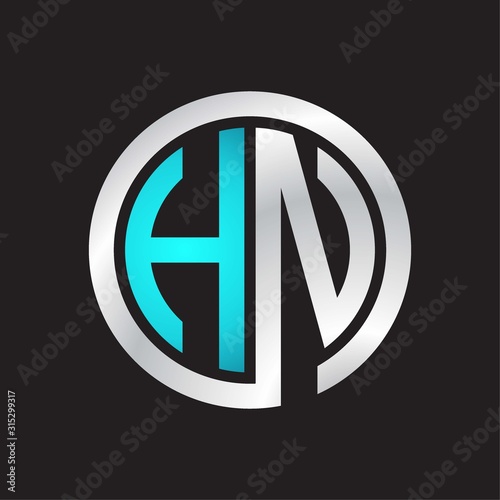 HN Initial logo linked circle monogram