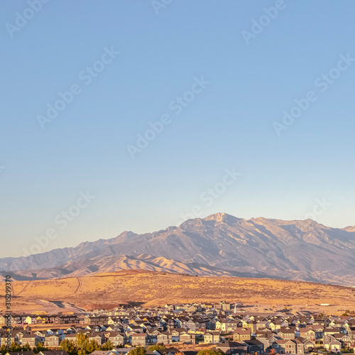 Square View over the Utah Valley at sunrise