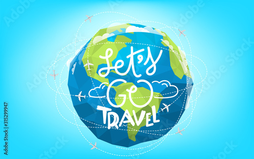 Lets go travel vector concept
