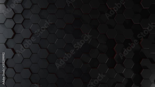 Hexagonal dark background render
