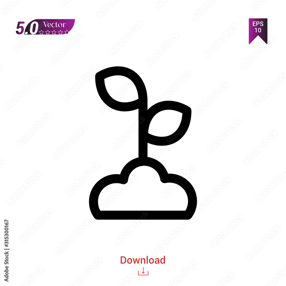 Outline sprout icon. sprout icon vector isolated on white background. Graphic design, material-design, spring icons, mobile application, logo, user interface. EPS 10 format vector Outline sprout icon. sprout icon vector isolated on white background. Graphic design, material-design, spring icons, mobile application, logo, user interface. EPS 10 format vector
