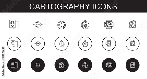 cartography icons set