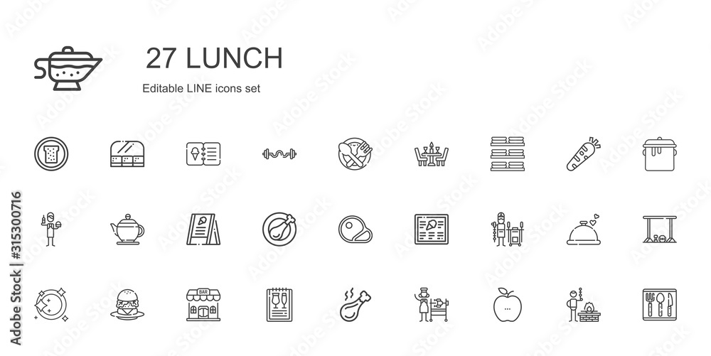lunch icons set lunch icons set
